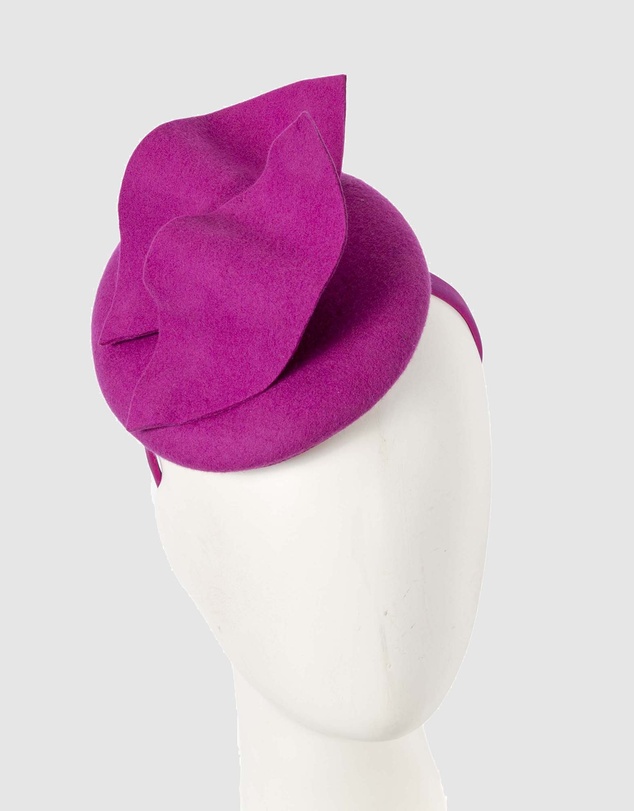 Max Alexander - Felt Winter Fuchsia Pillbox Fascinator