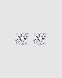 Kuzzoi - ICONIC EXCLUSIVE - Earrings Men Ear Studs Round Timeless with Crystals in 925 Sterling Silver