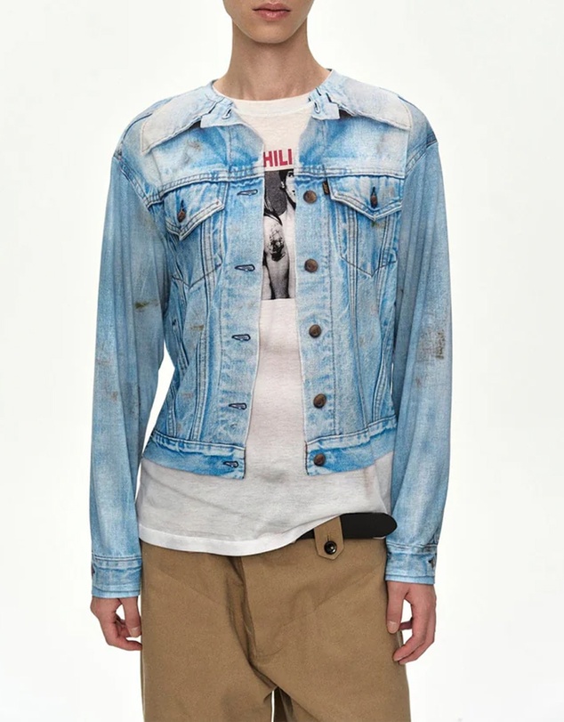 Andersson Bell - Denim Jacketed Trompe-LOeil L/S T-Shirt - Unisex