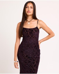 Alice In The Eve - Devon Burn Out Slip Maxi Dress