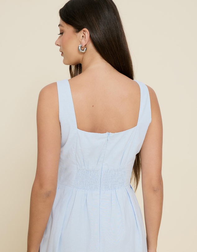 The Fated - Camille Linen Blend Midi Dress