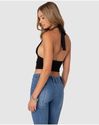 EDIKTED - Lillie Knotted Halter Top