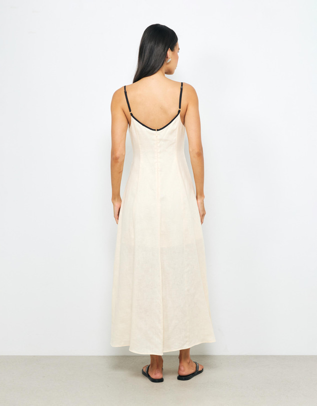 AERE - Miette Contrast Bind Midi Dress