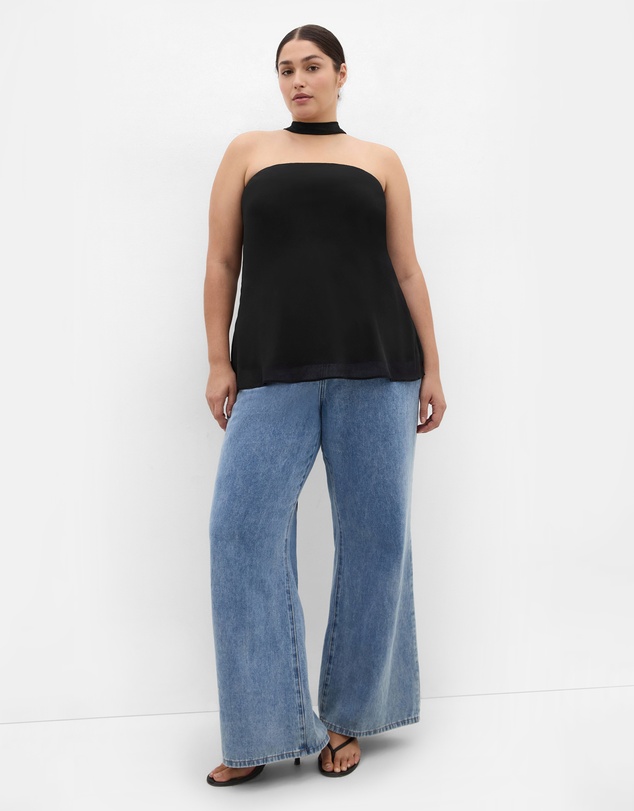 City Chic - Soiree Neck Tie Detail Top