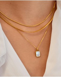Ania Haie - Ania Haie Gold Square Mother-of-Pearl Necklace
