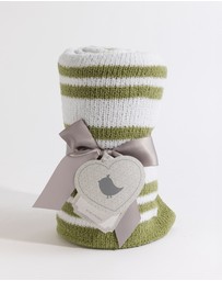 Living Textiles - Chenille Blanket - Chevron Sage