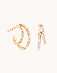 Astrid & Miyu - Illusion Crystal 18ct Gold Plated Hoops