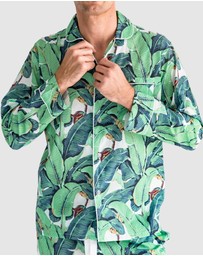 Sant And Abel - Men's Martinique® Green Banana Leaf Long PJ Set