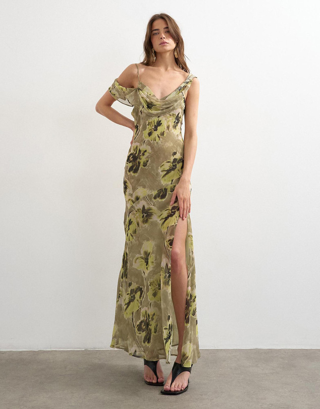 TOPSHOP - Megan One Shoulder Maxi Dress