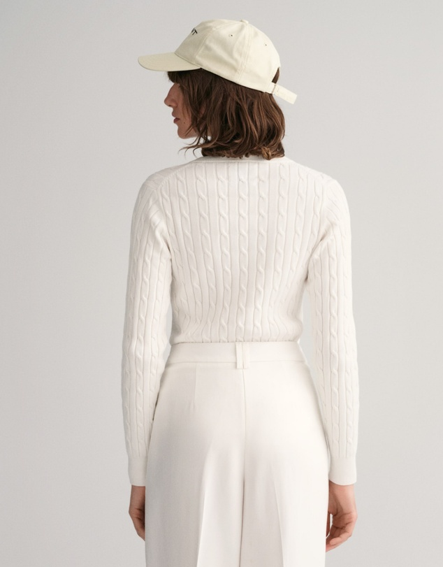 Gant - Stretch Cotton Cable V-Neck Knit