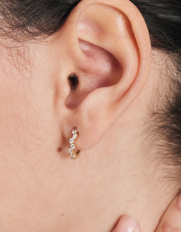 Ania Haie - Gold Sparkle Cluster Huggie Hoop Earrings