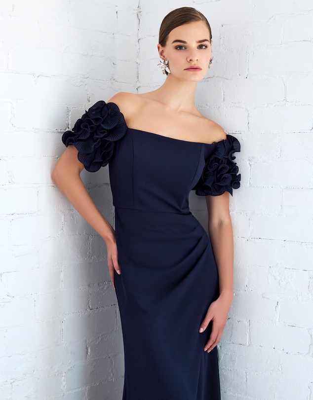 Montique - Diana Ruffle Sleeve Gown