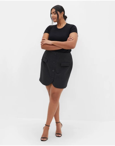 City Chic - Payton Pinstripe Skirt
