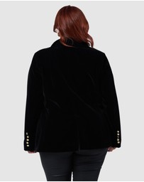 Pink Dusk by Curve Project - Suddenly Fine Velvet Blazer