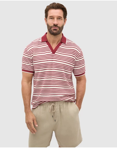 Seed Heritage - Stripe V Neck Polo