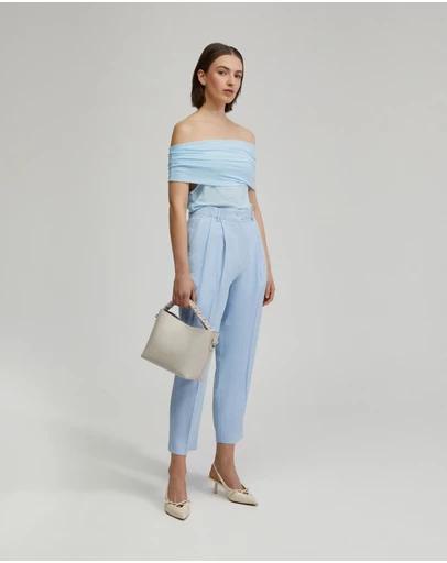Oxford - Nia Mesh Off-Shoulder Top