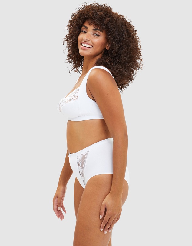 Sans Complexe - Jeanne Wirefree Wide Strap Organic Cotton Bra with Lace