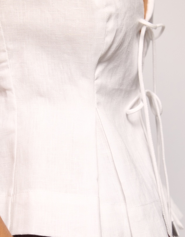 AERE - Linen Tie Front Top