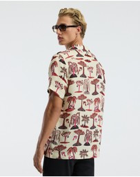 Calibre - Island Print Short Sleeve Shirt Pink