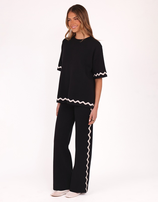 Petal & Pup - Vespa Knitted Pant - Black White