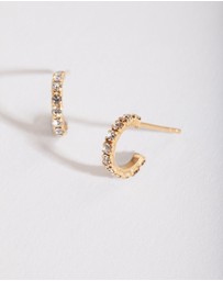 Lovisa - Gold Plated Sterling Silver Mini Cubic Zirconia Open Hoop Earrings