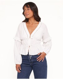 Petal & Pup - Jewel Tie Top - White
