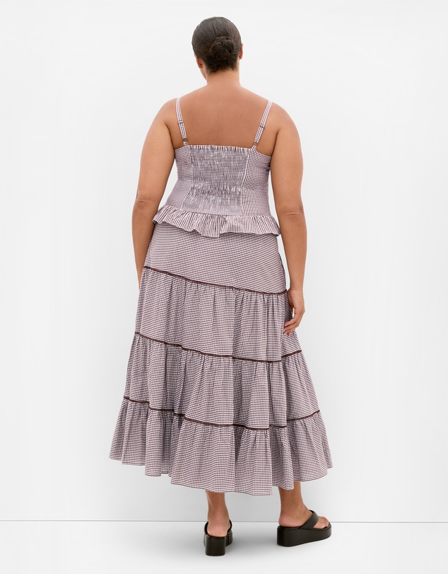 City Chic - Tessa Check Print Bustier Top