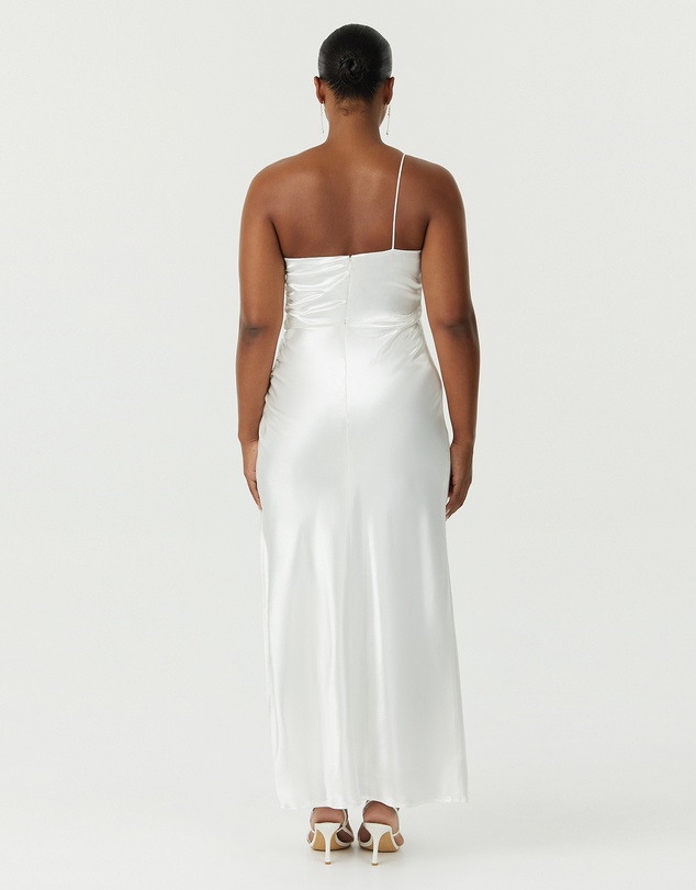 Third Form - Satin Gather One Shoulder Dress