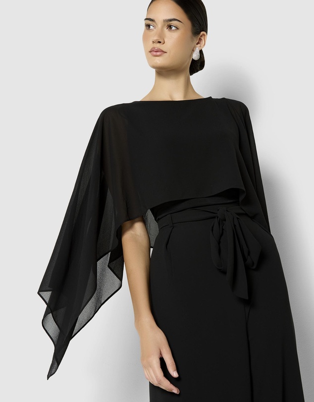 Montique - Astin Chiffon Overlay & Knit Top