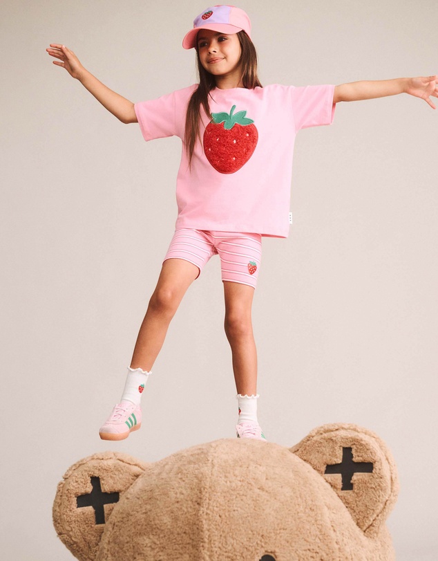 Huxbaby - Furry Strawberry Slouchy Tee - Babies-Teens