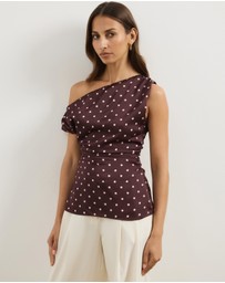 Atmos&Here - Lowen Satin Off Shoulder Top