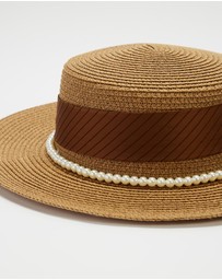 Mossée - Lucy Handmade Pearl Straw Woven Hat