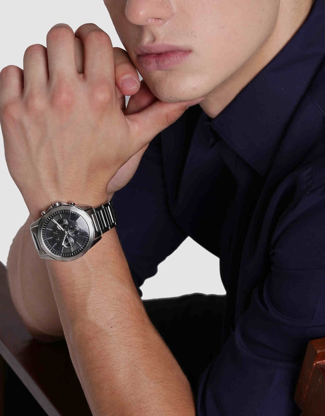 Armani Exchange - Silver-Tone Chronograph Watch