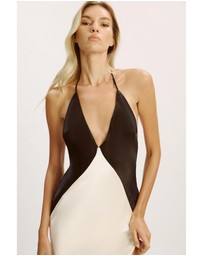 Bardot - Yve Contrast Halter Dress