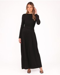 Petal & Pup - Shirley Long Sleeve Maxi Dress - Black