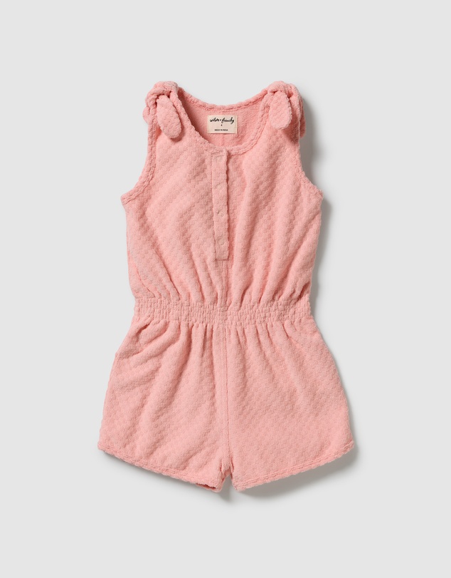 Wilson & Frenchy - Petal Pink Check Organic Terry Playsuit - Babies-Kids