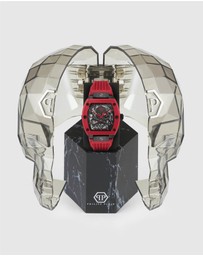 Philipp Plein - Skeleton 44mm Red Tone Red Silicone Strap