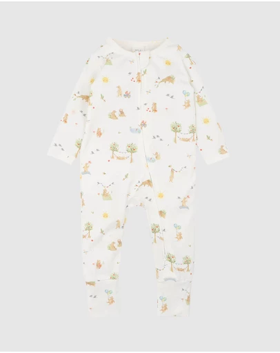 Bebe by Minihaha - Bear Organic LS Zipsuit - Babies