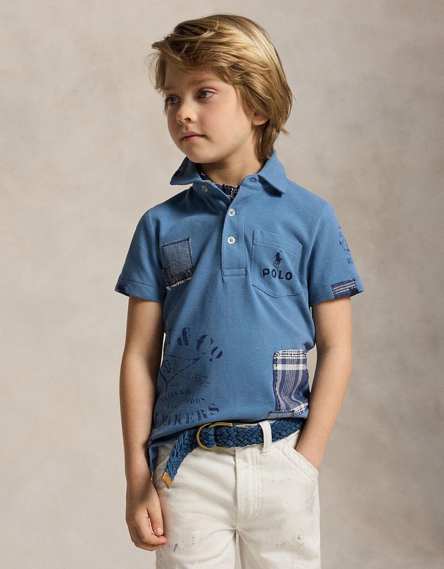 Polo Ralph Lauren - Patchwork Cotton Mesh Polo Shirt - Babies-Kids