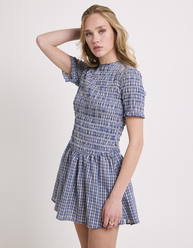 Subtitled - Bonnie Shirred Bubble Mini Dress