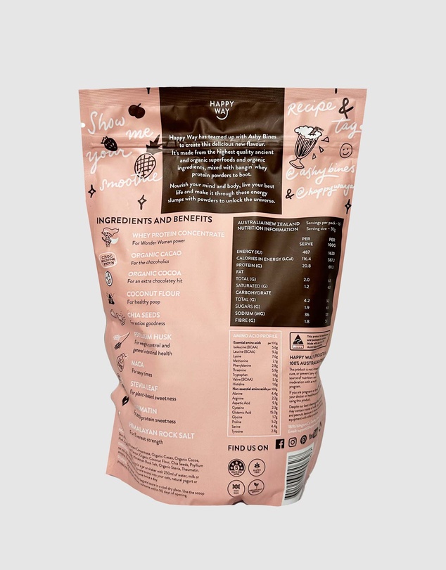 Happy Way - Ashy Bines Triple Choc Fudge Whey Protein Powder