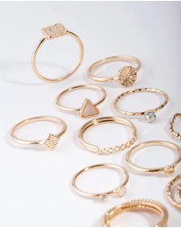 Lovisa - Gold Diamond Cut Ring 26-Pack