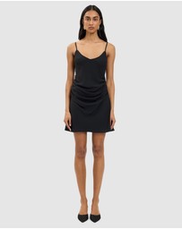 With Harper Lu - Georgette Draped Mini Dress