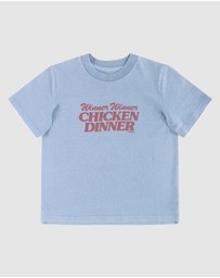 Skwosh - Chicken Dinner Kids Slang Tee in Light Blue
