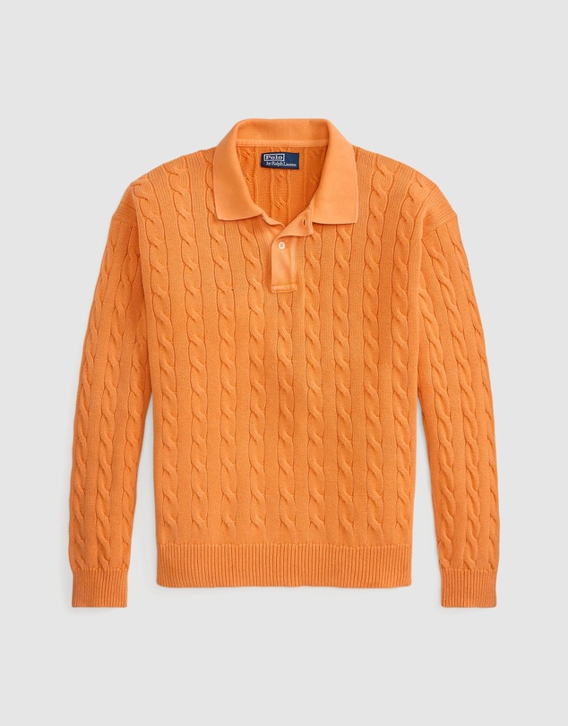 Polo Ralph Lauren - Relaxed Cable Cotton Polo-Collar Sweater - ICONIC EXCLUSIVE