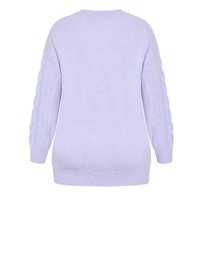 City Chic - Plus size Claudia Relaxed Knit Jumper - lilac