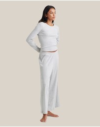 Papinelle - Soft Baby Rib Full Length Wide Leg Pant