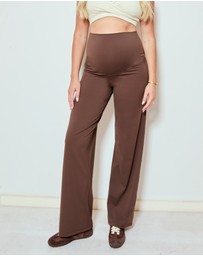 Soon Maternity - Wide Leg Overbelly Leggings