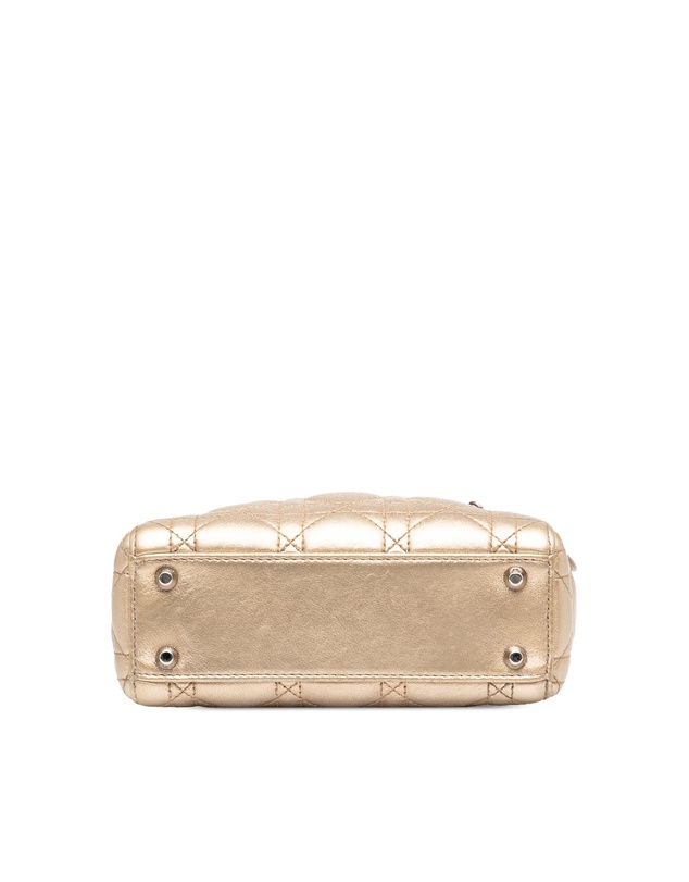 Pre-Loved by Azura Reborn - Pre-Loved Mini Metallic Lambskin Cannage Lady Dior