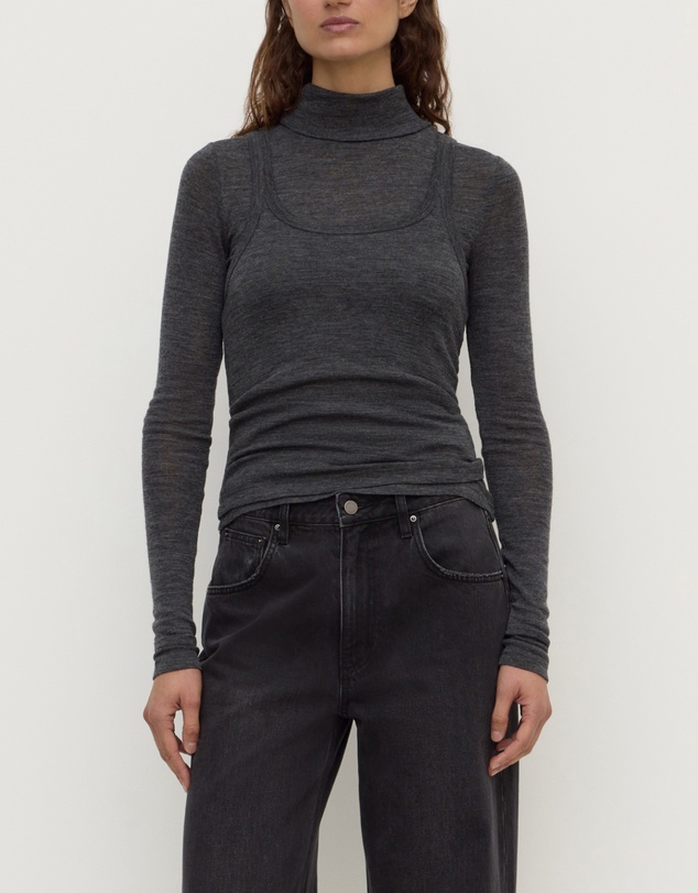 Assembly Label - Nora Merino Wool Layered Turtleneck Top